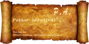 Pekker Afrodité névjegykártya